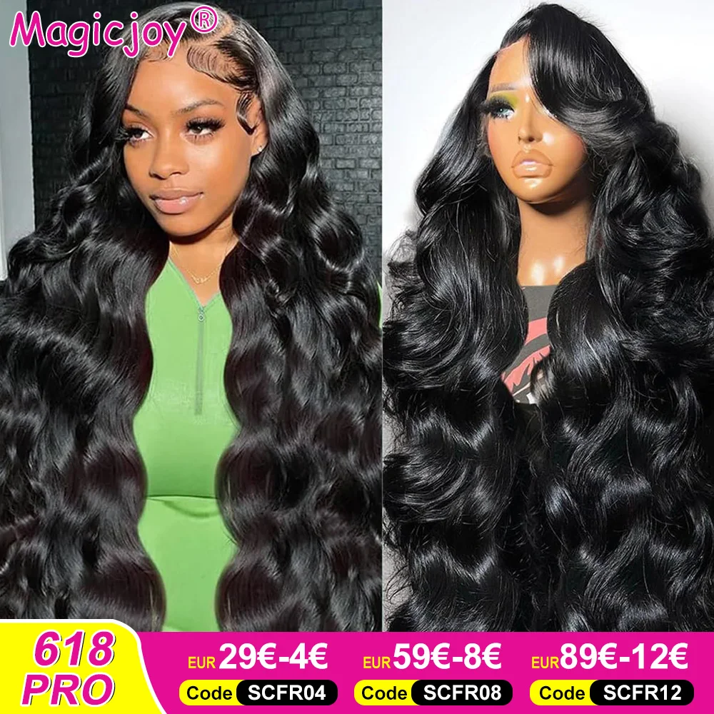 Magicjoy Body Wave Lace Front Wigs Human Hair Pre Plucked 180% Density 13x4 13x6 HD Transparent Lace Frontal Wigs for Women