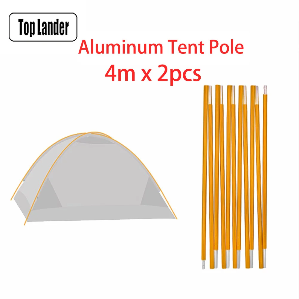 Top Lander (2 teile/para) Camping Zelt Stange Aluminium Ersatz Armaturen 3,6 m 4 m 4,4 m Outdoor Zelt Stange Camping Reparatur Zubehör 7