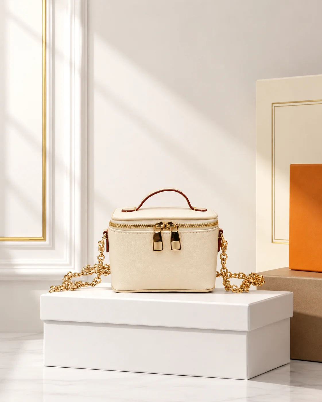 2026 Fashion New Luxury Women'S Bag 14X10CM Canvas Cosmetic Bag Handbag With Shoulder Strap Crossbody Bag Without Box