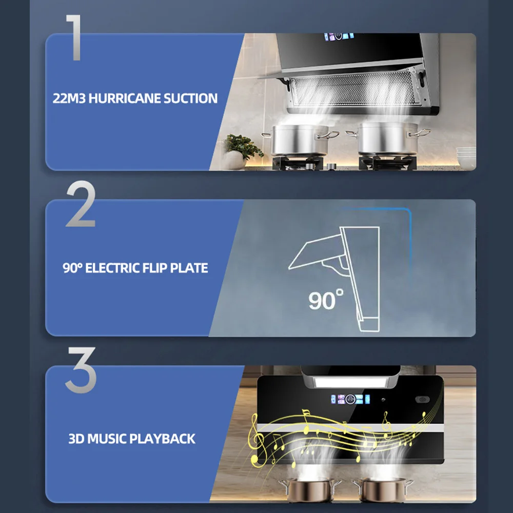 CXW-410-ZS02 المطبخ المنزلية شفط المدى هود التلقائي تنظيف آلة الدخان الحائط كتم الصوت