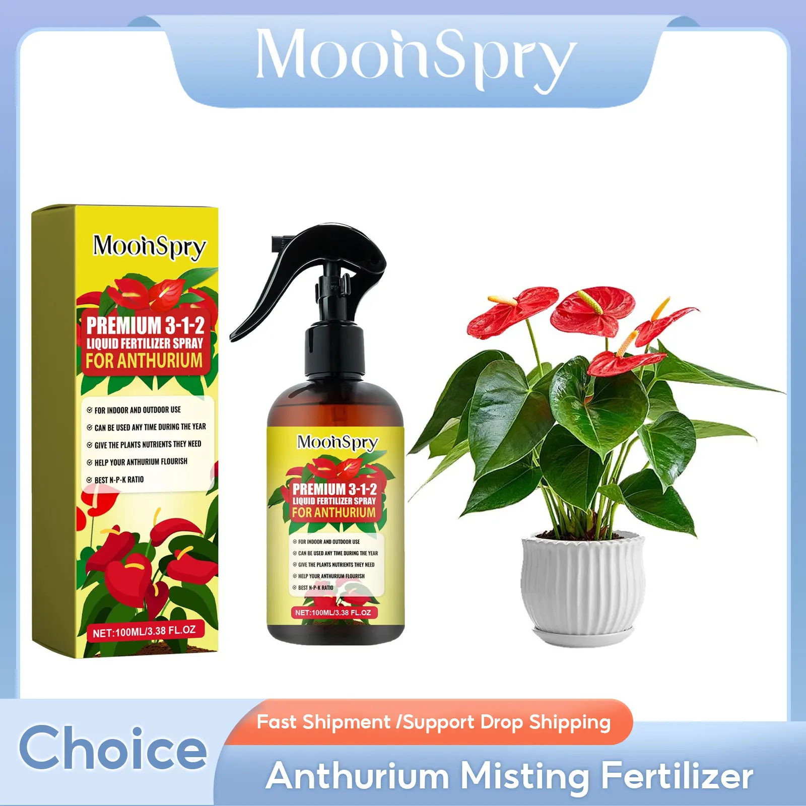 

Anthurium Misting Fertilizer Rapid Flowering Potting Rooting Nutrients Vegetable Fruit Growth Supplement Plant Foods Solution