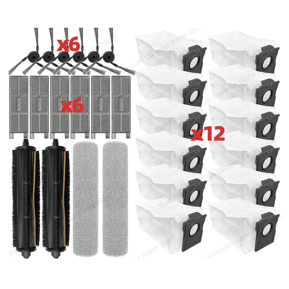 Compatible pour MOVA Z50 Ultra, brosse latérale principale de remplacement, filtre HEPA, tampon de vadrouille, sac à poussière, pièces de rechange, accessoires