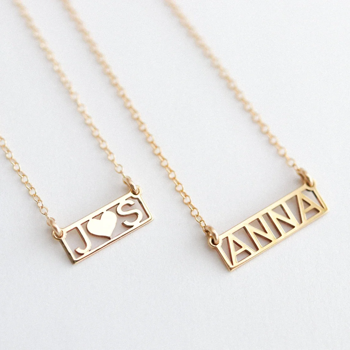 Personalized Name Necklace Bar  Minimal Gold Name Necklace Custom Word Jewelry Bridesmaid Gift