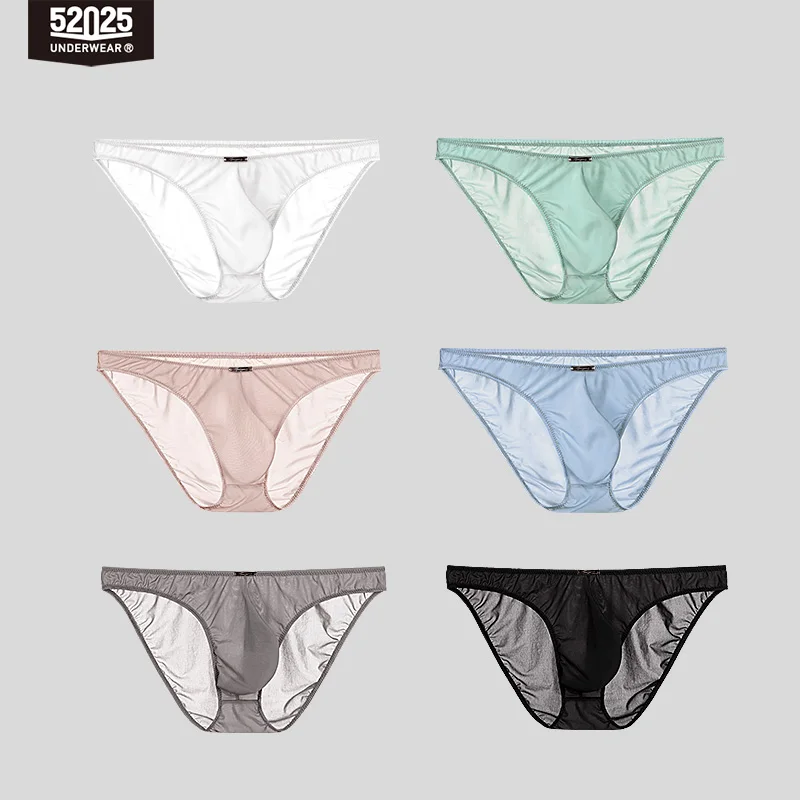 52025 Men Semi-transparent Briefs Ultra-light Ultra-thin Cooling Briefs Men Sexy Slips Mens Underwear Translucent Sexy Briefs