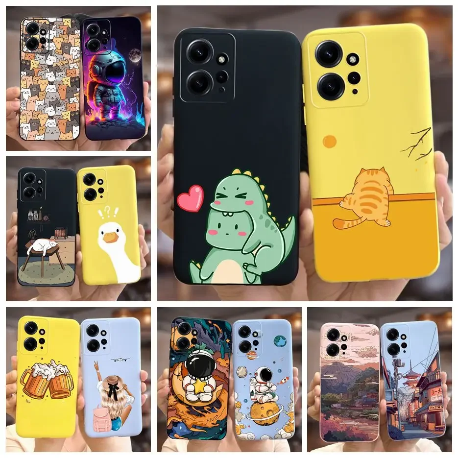 Pour Xiaomi Redmi Note 12 4G étui mignon dessin animé peint couverture souple Silicone coque de téléphone pour Redmi Note 12 Pro Plus Note12 5G Fundas