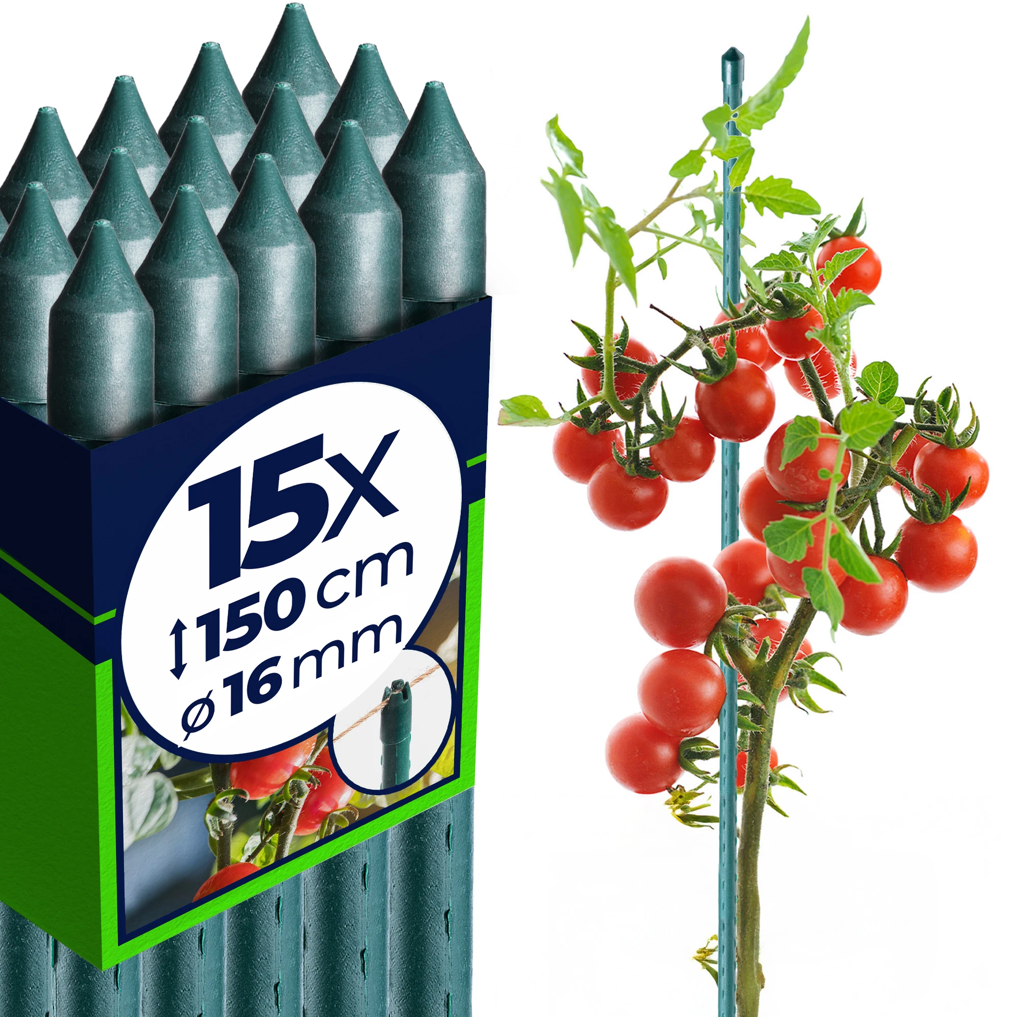 Kadax Plant Plot Ondersteuning 150Cm Peg Tomaat Gecoat Staal 15 Stuks