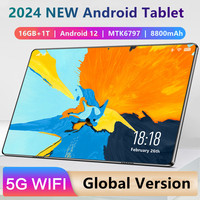 2024 New Android 12 Tablet 11 inch 16GB RAM 1TB ROM Tablet 8800mAh 10Core 5G Dual SIM Phone Call WIFI Bluetooth Network Tablet