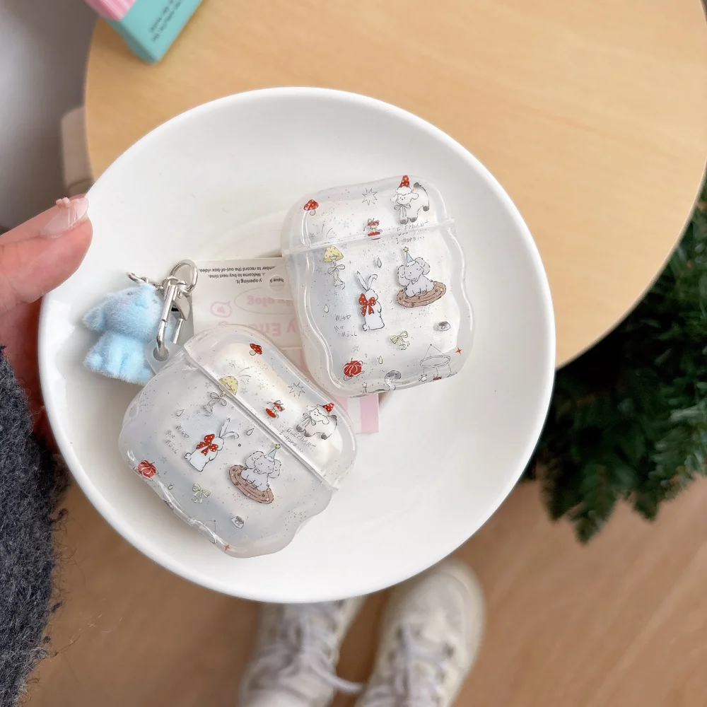 

Splash-ink cute little animal headphone protective case, suitable for AirPods 4/3/2 Pro/2/4, new headphone protective case