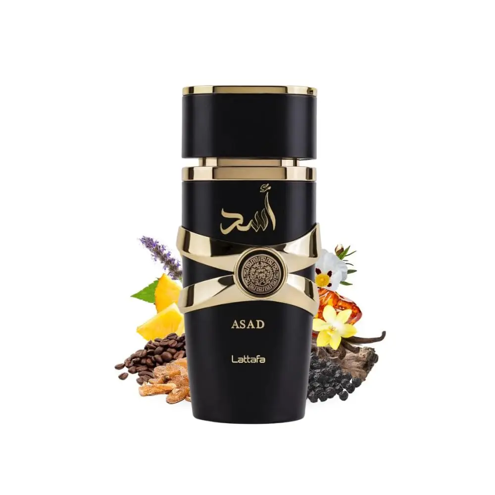 Lattafa asad Eau de Parfum สำหรับผู้ชาย & ผู้หญิง | น้ำหอม Arabian ติดทนนาน | 3.4ออนซ์/100มล. | สินค้าพร้อมส่ง