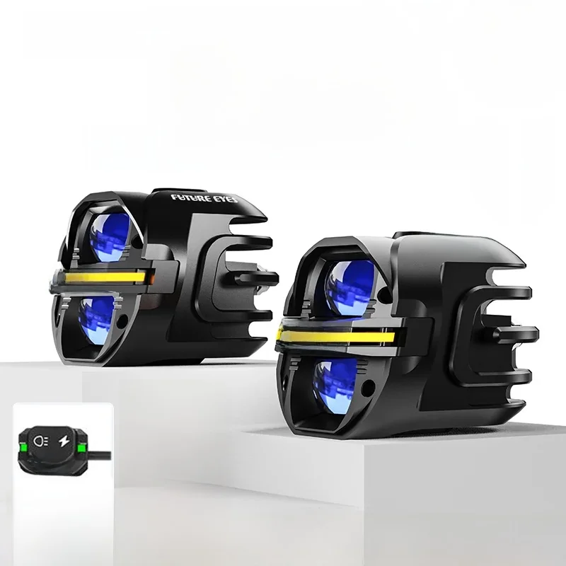 TOEKOMSTIGE OGEN X80 LED Spotlight Motorfiets Extra Spotlight Hoorn Flash Led Lamp Bedrade Backlight Schakelaar Door Running Lights - afbeelding 2