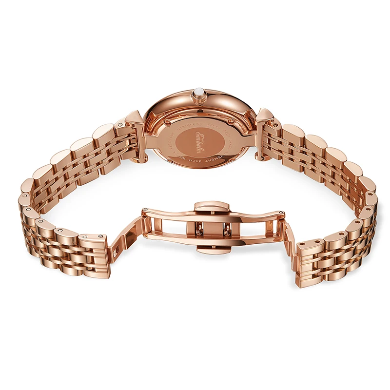 女性用腕時計ローズゴールド高級ダイヤモンドファッションエレガントなドレスステンレス鋼レディース女性腕時計ギフト防水