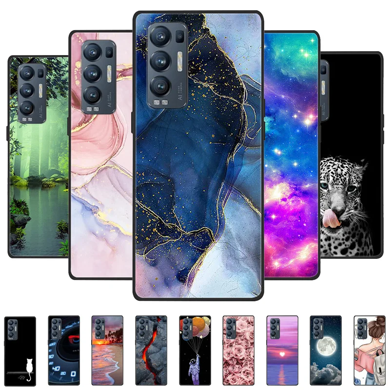 For OPPO Find X3 Neo Case Cover Silicone Soft Marble Black Bumper Funda Coque for Oppo Find X3 Lite Protective Capa FindX3 Neo