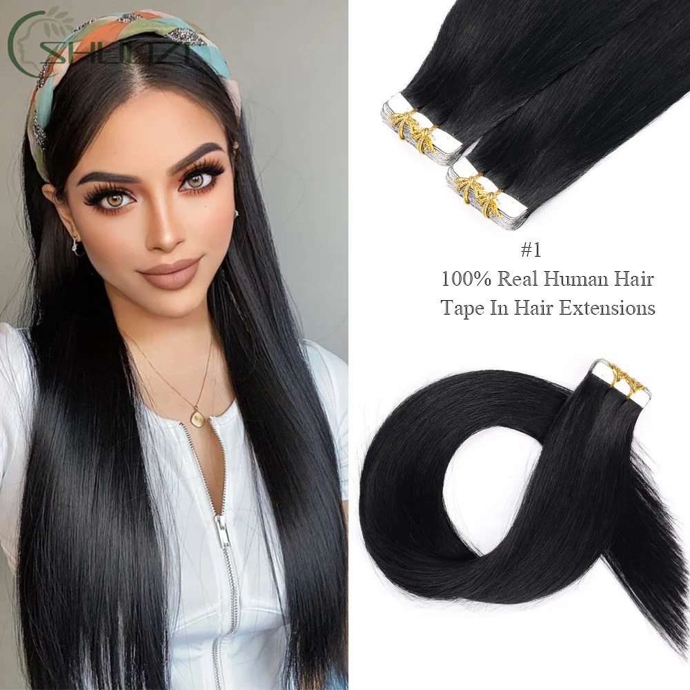 Silky Straight Hair Extensions, 100% Remy cabelo humano, trama da pele, 50g, 24 ", 20pcs