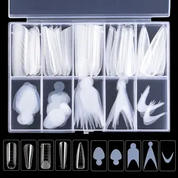60/96/108/120pcs Duet System Dual Forms Set Silicone Pad French Line Sticker For Fake Nail Extension Tip Top Mold Forms Tools