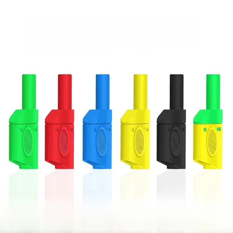 Fiche banane haute tension 4mm, peut se superposer avec un connecteur soudé de Type fleur lanterne nickelé