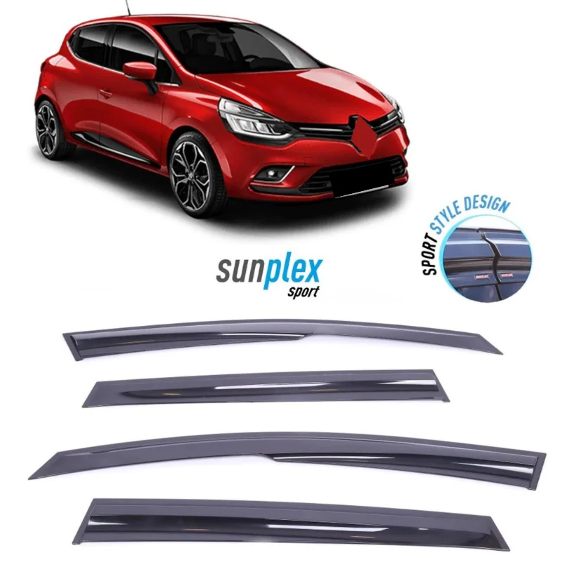 Car window accessories for Renault CLIO IV 2012-2019 Sport Style window deflector rain cover visor awnings