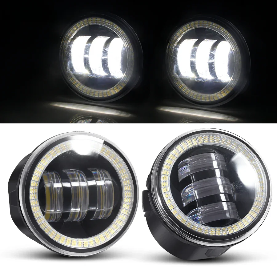 2 X LED Angel Eye antibrouillard pour Nissan Tiida x-trail patrouille Versa Evalia NV200 Lafesta lentille de voiture DRL antibrouillard lampe diurne 30W H11 12V