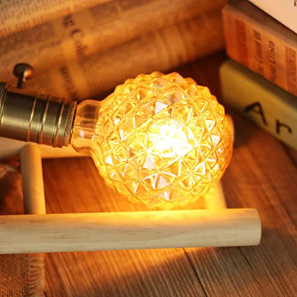 20pcs G40 Pineapple Edison LED Light Bulb E27 220V 1W 2200K Amber Glass 10W Equivalent Vintage LED Filament Ampoule Home Decor