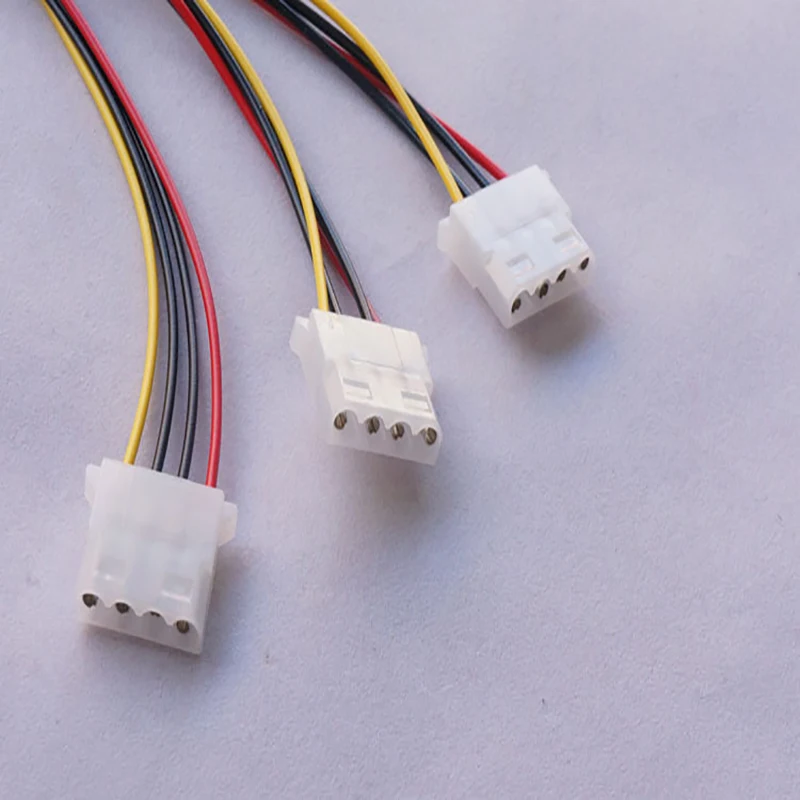 5pcs cavi di alimentazione IDE a 4 Pin di alta qualità HY1578 cavo adattatore Splitter per alimentazione Molex maschio a 3 porte Molex IDE femmina a 4 Pin