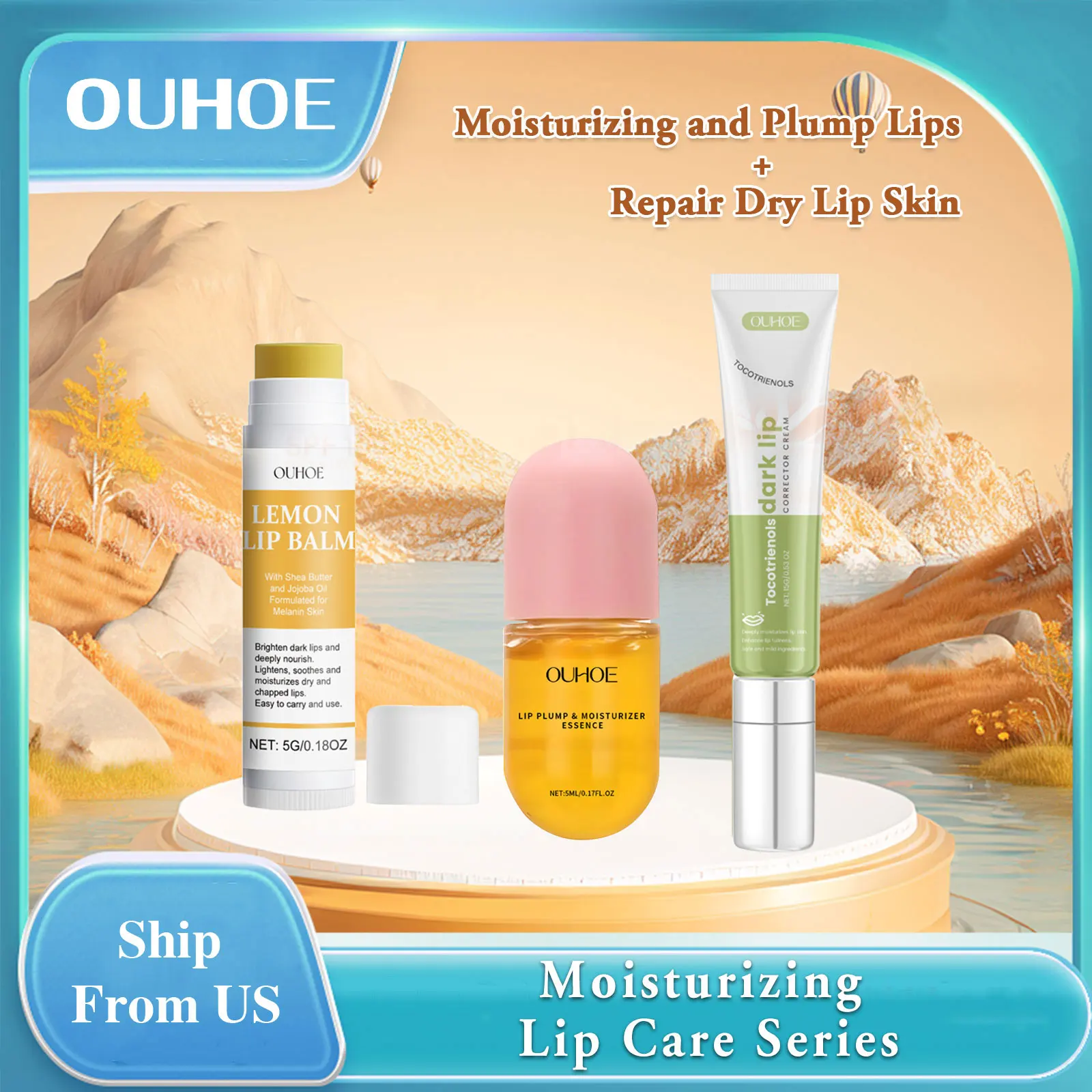 

Ouhoe Remove Dark Lip Balm Moisturizing Gloss Exfoliating Lightening Melanin Repair Cracking Lip Plumping Lip Cream Pink Lip Oil