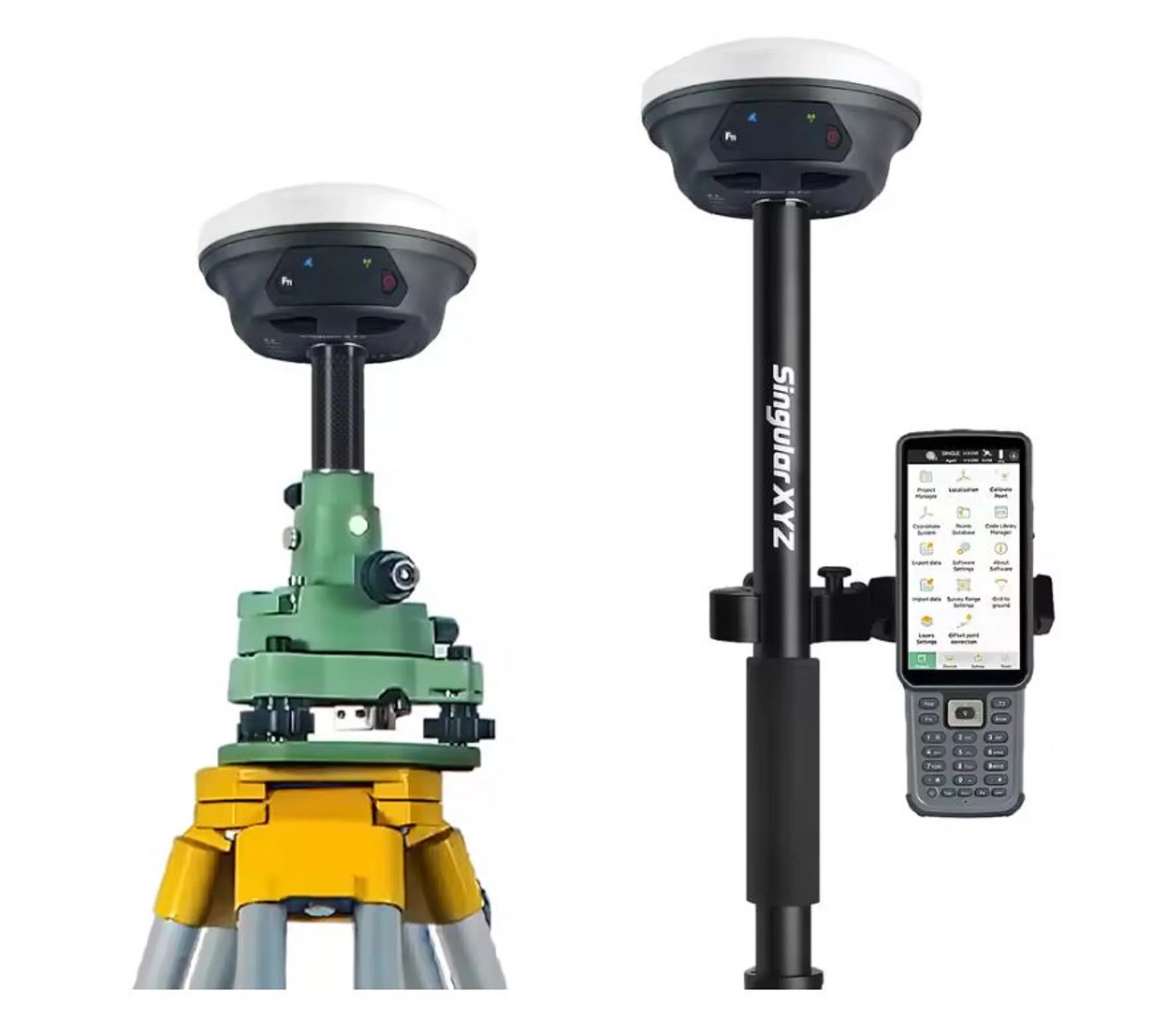 Juego de receptores RTK de alta precisión, 2 cm de precisión, 1 año de garantía, Base Rover con trípode, poste SingularXYZ E1 GNSS