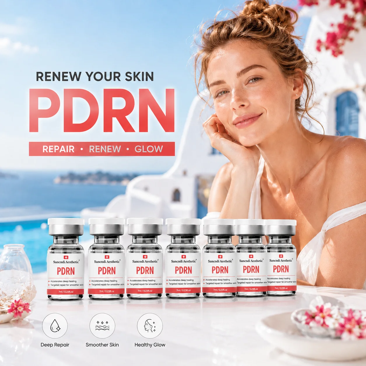 SANENDI PDRN Serum Collagen Face Care Hydration Moisturzing EEXGLOW Koren Skin Care Glow Recipe Liquid Solution Facial Essence
