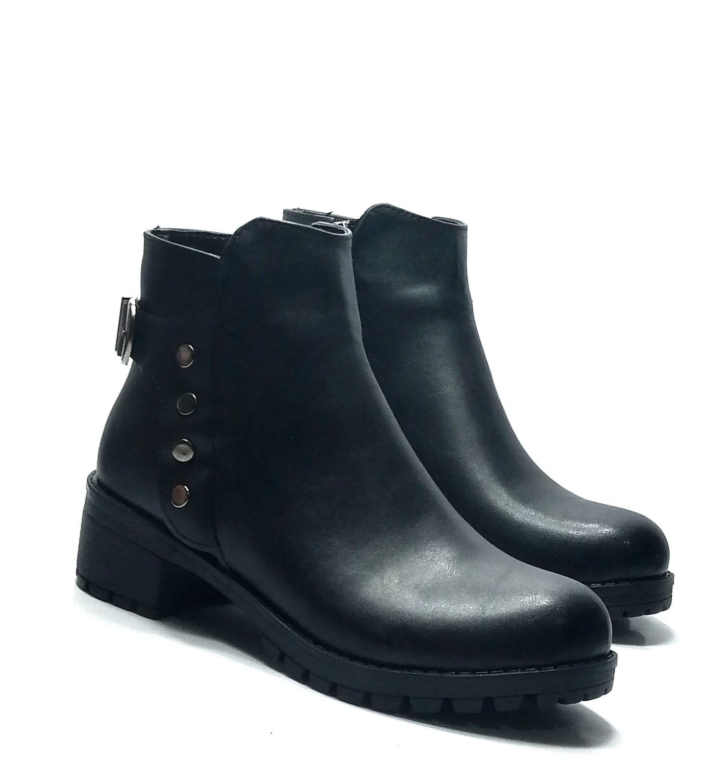 BLACK WOMEN'S SHORT AND THICK HEELED WINTER BOOTS RUBBER SOLE WATER RESISTANT MODERN NEW SEASON OFFICE AND DAILY USE BOOTS image 3