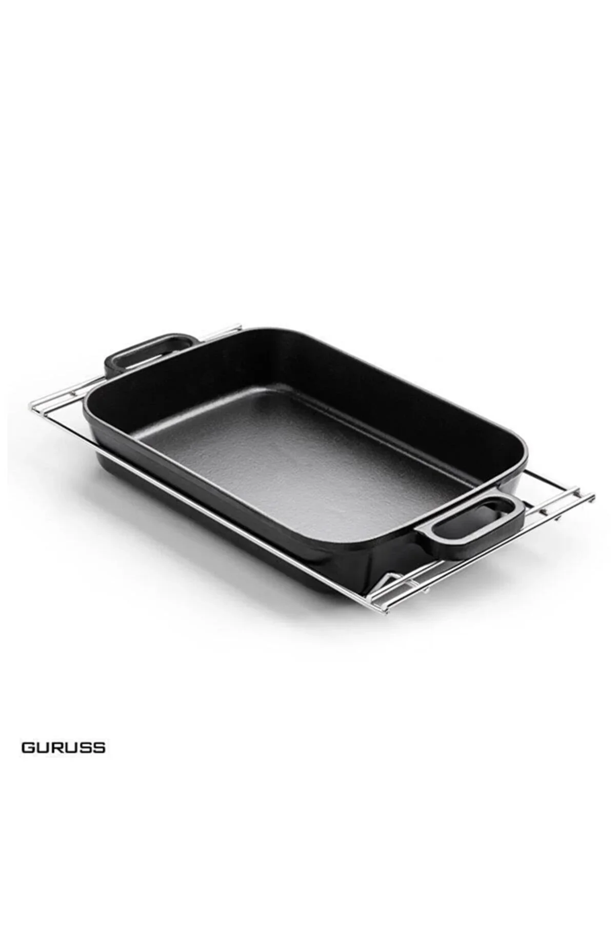 Guruss Casting Rectangular Pan -22x30 cm. -3 Layers Of Enamel Coating The Flavor Of The Meat Is Not Lost Safe Suitable