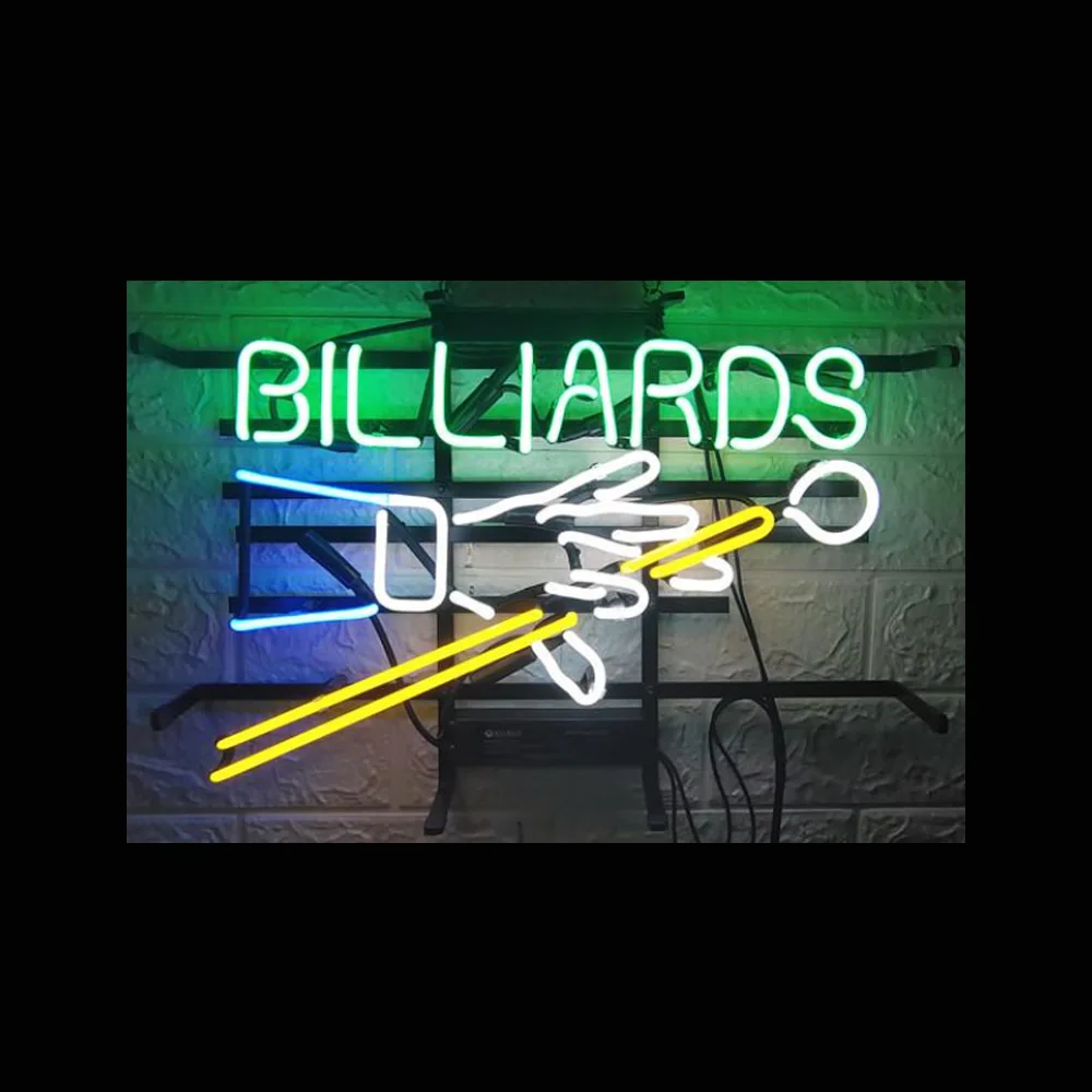 bilhar custom handmade neon sign light pool player tubo de vidro real loja bar sala de jogos anuncie wall decor 24 x 20 01