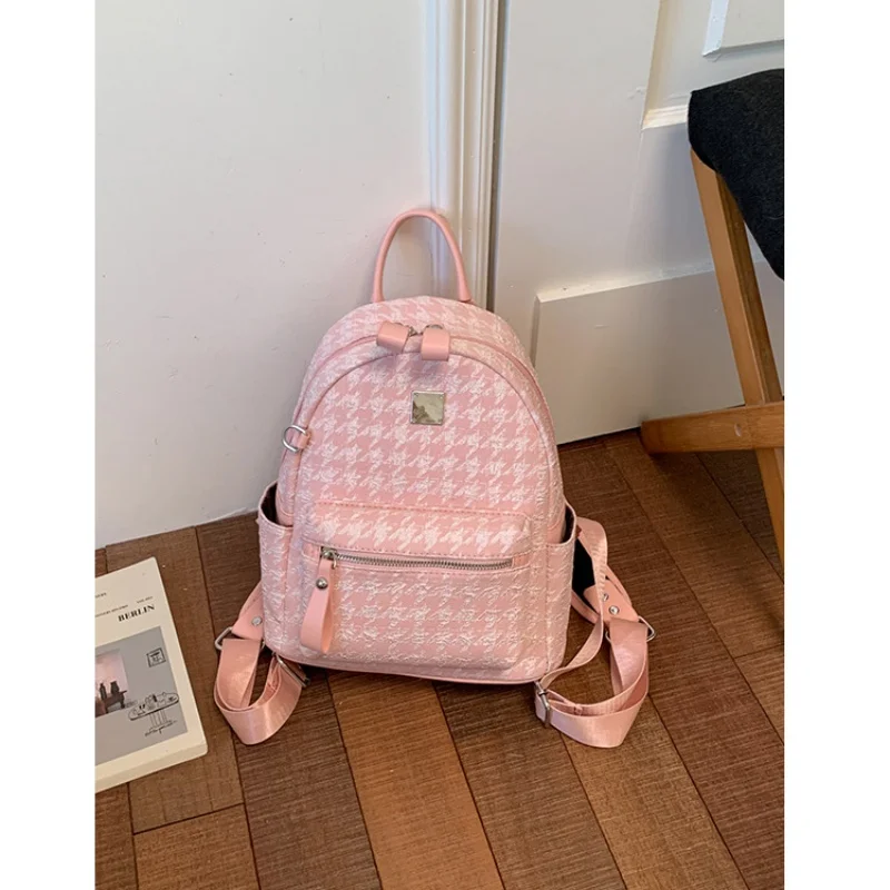 2026 Timeless mini backpack Embossed mini backpack with top handle & detachable charm, adjustable straps for everyday use