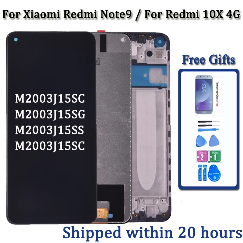 Écran tactile LCD pour Xiaomi Redmi Note 9, 6.53 pouces, M2003J15SC, 10X, 4G, M2003J15Xenon, M2003J15SS