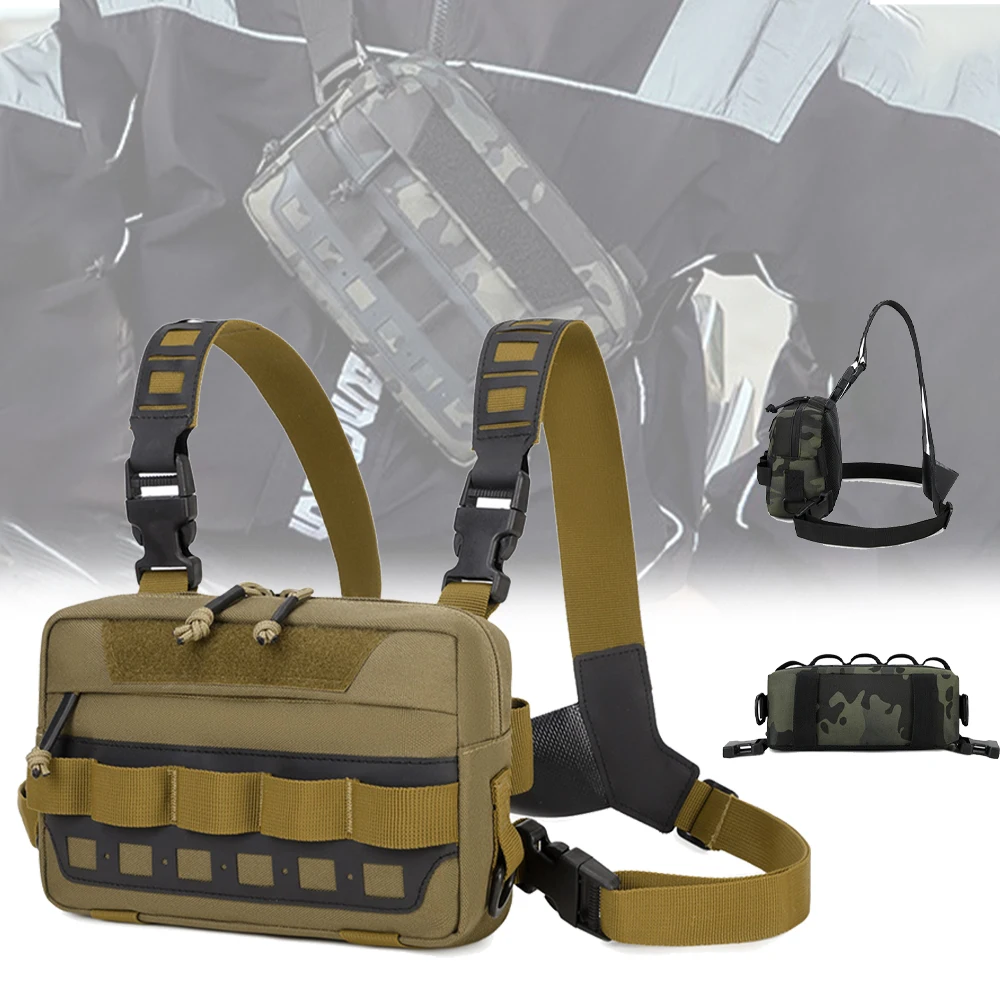 

Tactical Men's Chest Bag Utility Molle Sports Cycling Vest EDC Shoulder Pouchs Outdoor Fishing Lures Chest for Camping Climbing