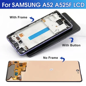 Touchscreen AMOLED LCD -Display mit Rahmen, Samsung Galaxy A52, A525F, 525F, DS, 4G -Baugruppe. 8 Hauptverkaufsbildschirm A52 - №3