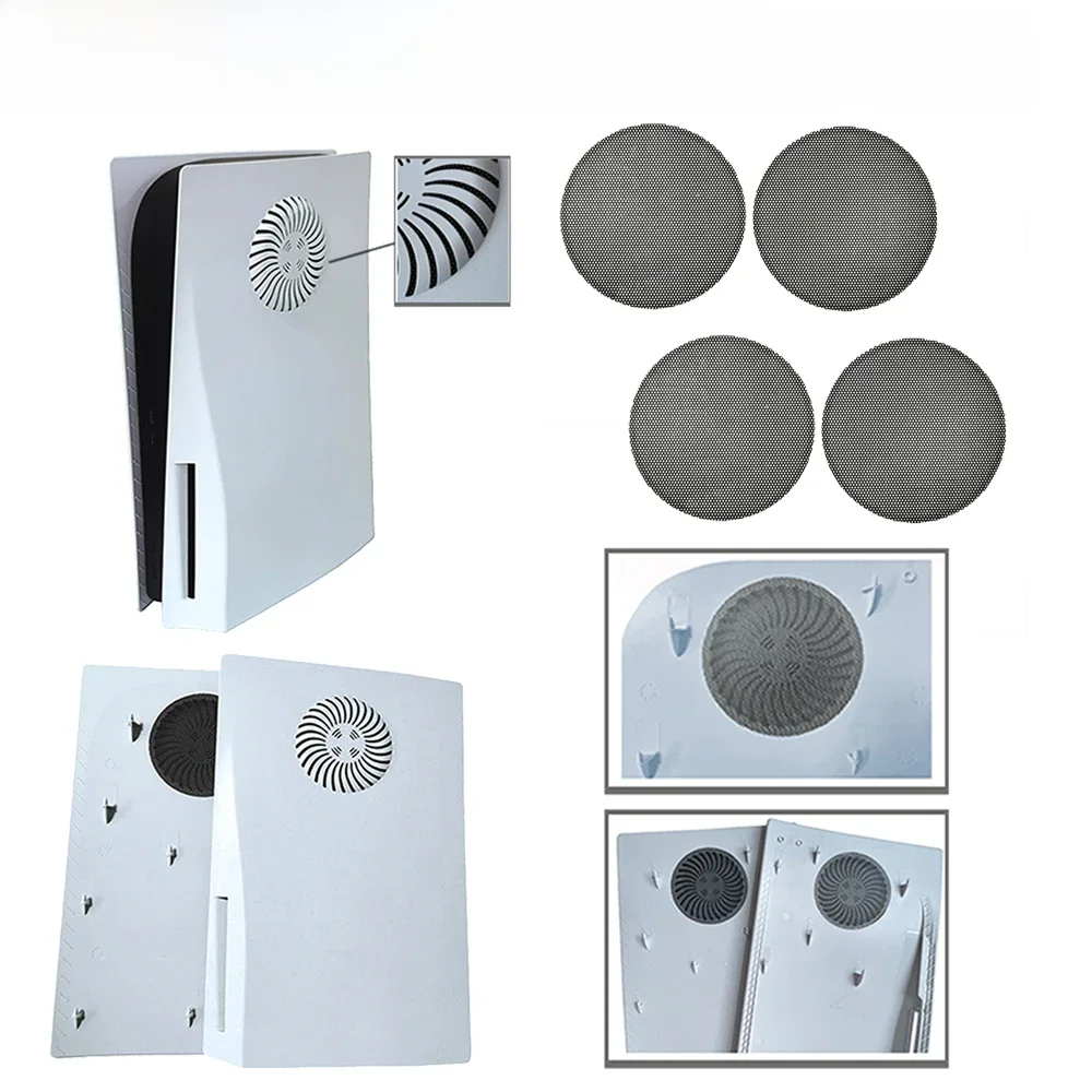 Filtre anti-poussière pour ventilateur PS5, ventilation respirante mince, housse en maille anti-poussière, brosse pour livres, Playstation 5, 2 pièces, 4 pièces