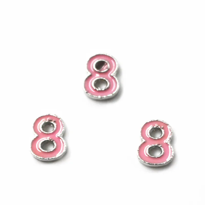 Hot sale 12pcs/lot  Lucky eight charms Arabic numeral 8 charms for fashion jewelry