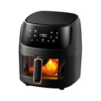 8L wide capacity air fryer 1400W intelligent LCD touch screen visual oil-free air fryer French fries chicken