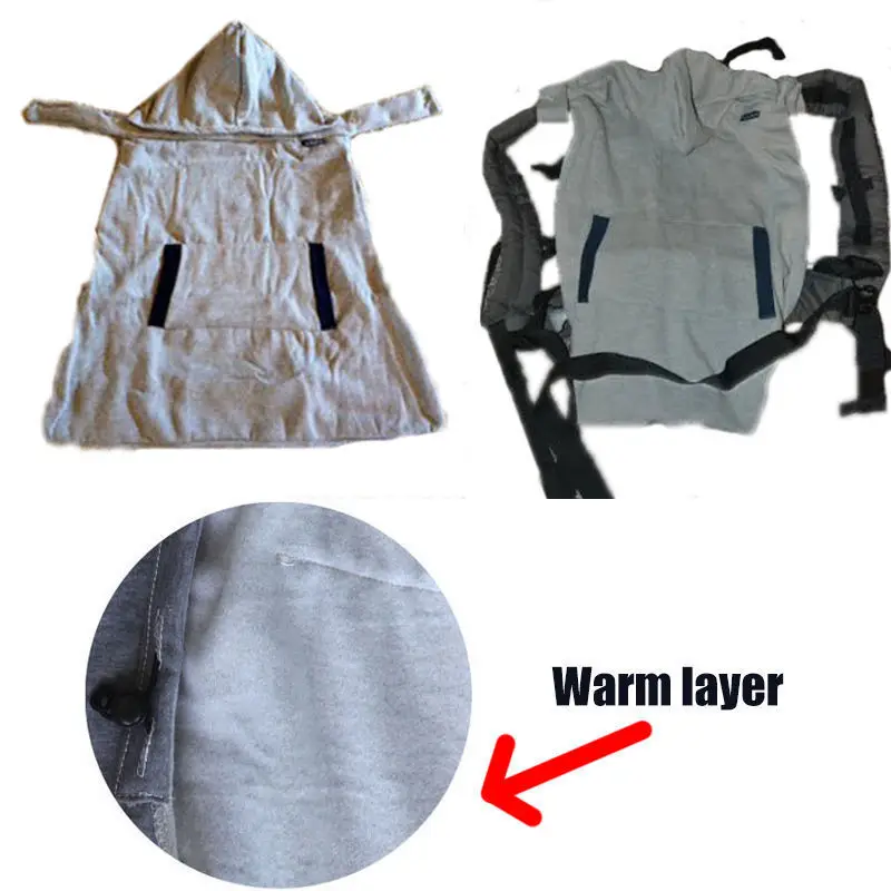 Windproof Hooded Baby Carrier Cape Cloak Sling Blanket Autumn Winter Daddy Mom Kangaroo Carry Baby Warm Thick Cape Cloak Blanket