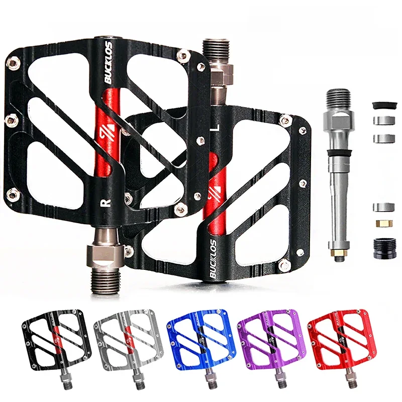 AliExpress BUCKLOS Bike Pedals MTB Bicycle Pedal Flat Platform Bearing Mountain Bike Ultrilight Non Slip MTB Platform Pedals for Bicycle