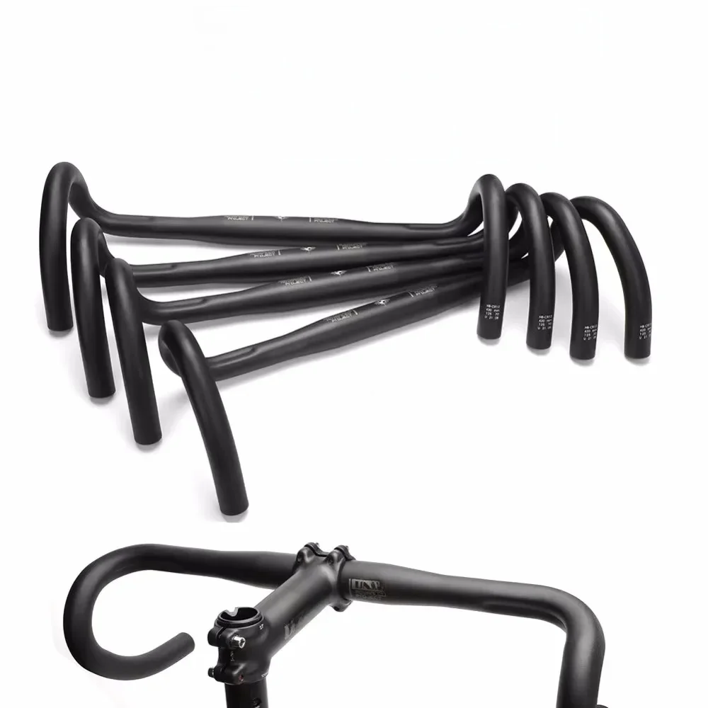Kierownica roweru szosowego 31,8 mm Ultralekka żwirowa kierownica wyścigowa Kierownica rowerowa Rozkloszowana wygięta kierownica 400/420/440/460 mm — zdjęcie 2