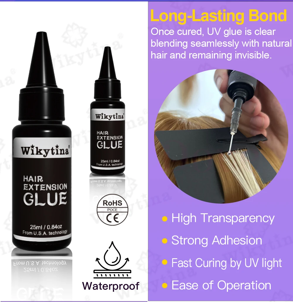Wikytina V Light UV Light Hair Extension Kit Tools Set, Combo, UV Glue Remover Machine - Premium Salon Styling Tools Set Upgrade