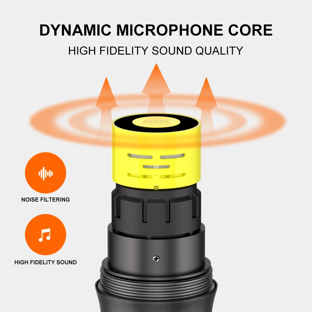 Microphone sans fil G-MARK X220U, micro karaoké UHF avec récepteur de batterie au Lithium Rechargeable, fonctionne 5 heures pour haut-parleurs