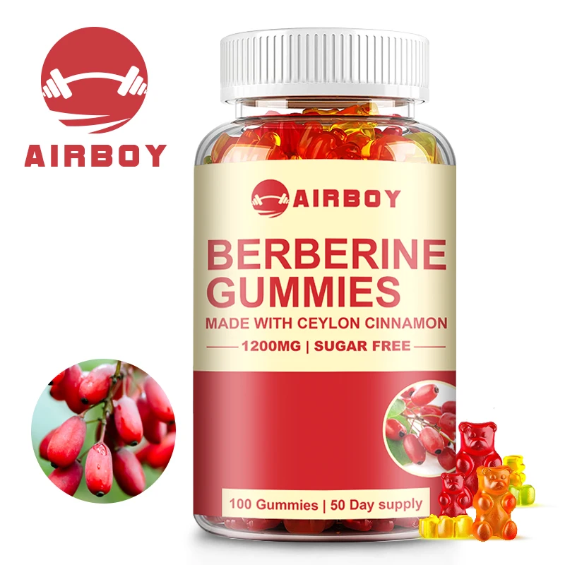 Berberine Gummies - with Ceylon Cinnamon - Heart & Cardiovascular Health Improve Energy & Gut Health - 100 Gummies