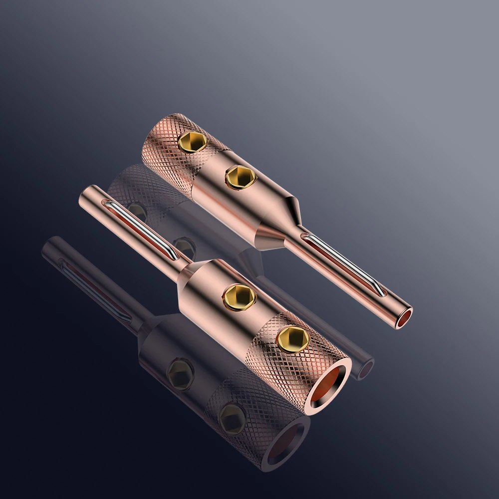 vborg VB401 Pure Copper banana plug Silver Plated Audio Jack Banana Plug Connector Terminal Connectors Speaker Plugs Hifi