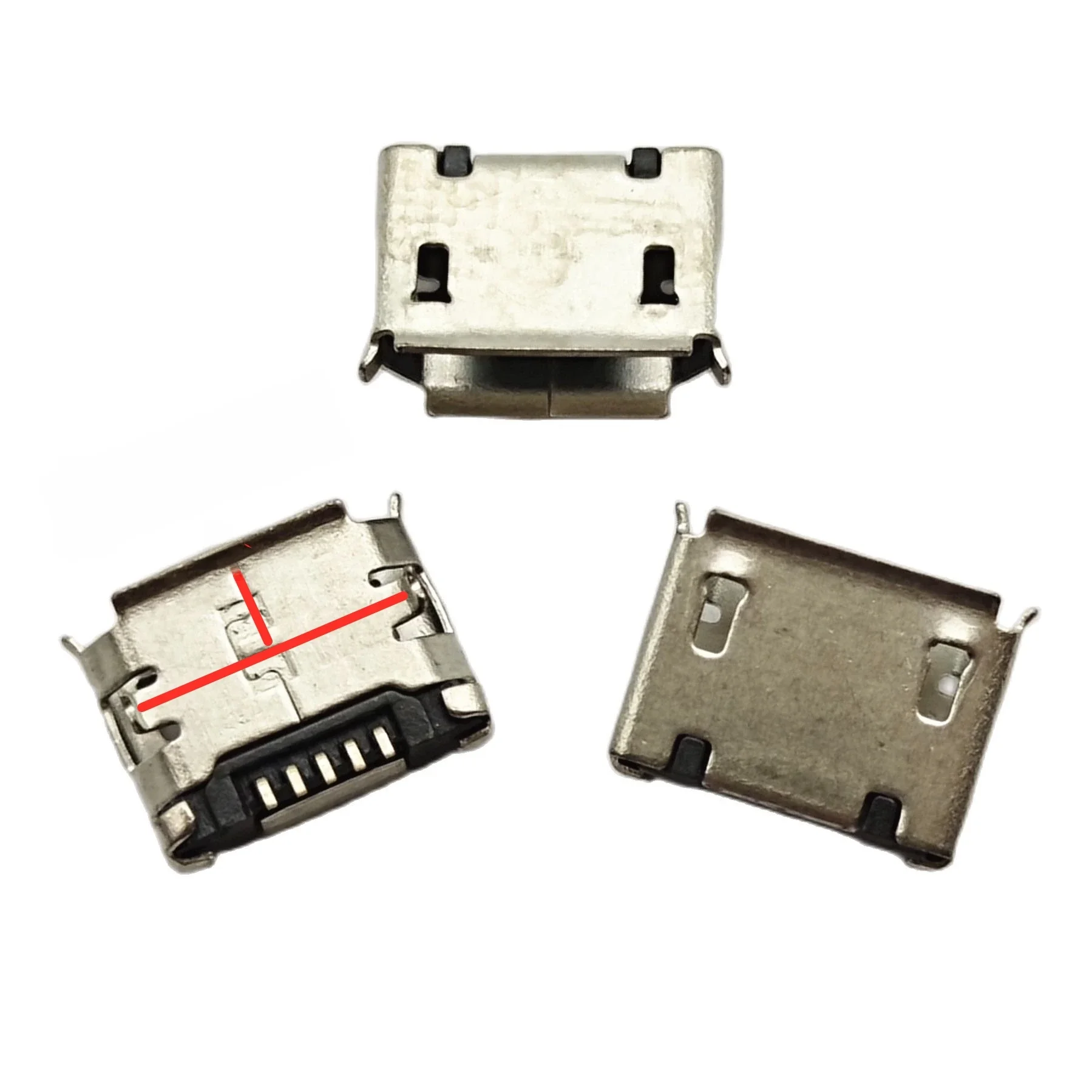 100szt złącze micro USB mini 5pin 6.4mm krótka igła 5P DIP2 Port danych Port ładowania złącze mini usb do wtyczki końcowej telefonu komórkowego — zdjęcie 2