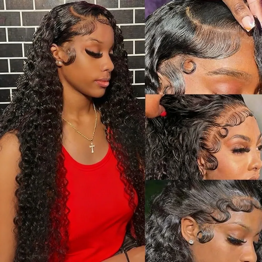 30 بوصة 13x6 موجة عميقة الدانتيل الجبهة الباروكات الشعر البشري للنساء HD شفافة عميق مجعد الدانتيل الباروكات الأمامية شعر الإنسان اللون الطبيعي