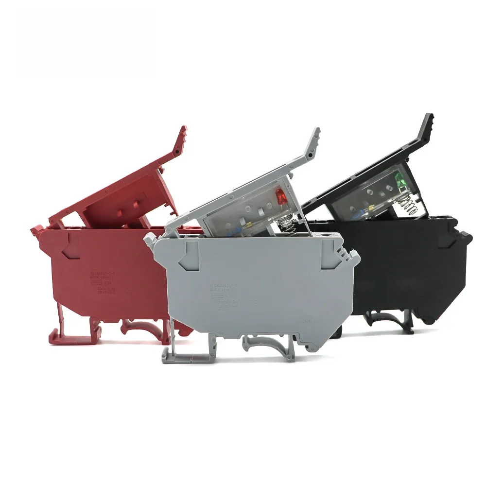 10 pièces/lot borniers sur Rail Din UK-5-HESI connecteur noir vis fusible bornier connecteur vis porte-fusible conducteur