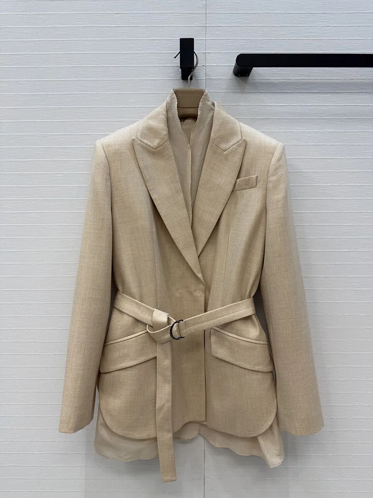 

Designer Spring Summer Elegance Solid Suits Jackets Women's High Quality Commute Long Sleeves Jacket