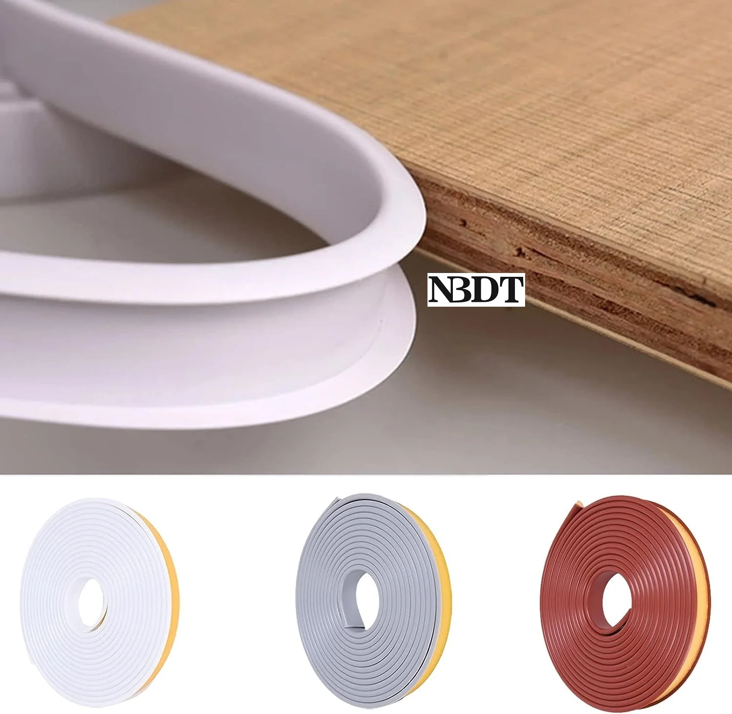 

2Meters TPE Flexible U-Shape Edge Banding Peel&Stick Adhesive Furniture Cabinet