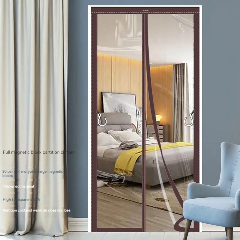eva curtain anti-mosquito transparent curtains self-adhesive magnetic adsorption magnetic without punching easy to install door