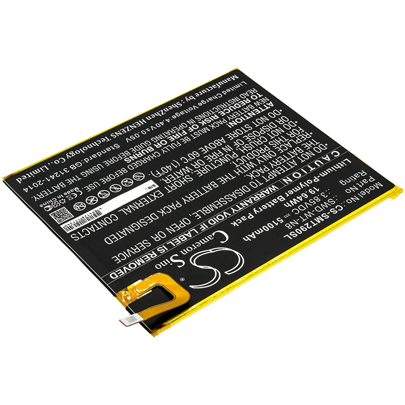 Replacement Battery for Samsung  Galaxy Tab A 8.0 2019, SM-T290, SM-T295, SM-T295C, SM-T295N SWD-WT-N8 3.85V/mA